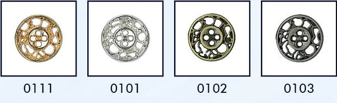 Metalen 4-gaats knoop in verschillende kleuren