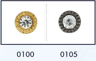 Metalen knoop met achtersteek in verschillende kleuren