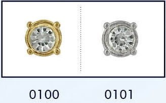 Metalen knoop met achtersteek in verschillende kleuren