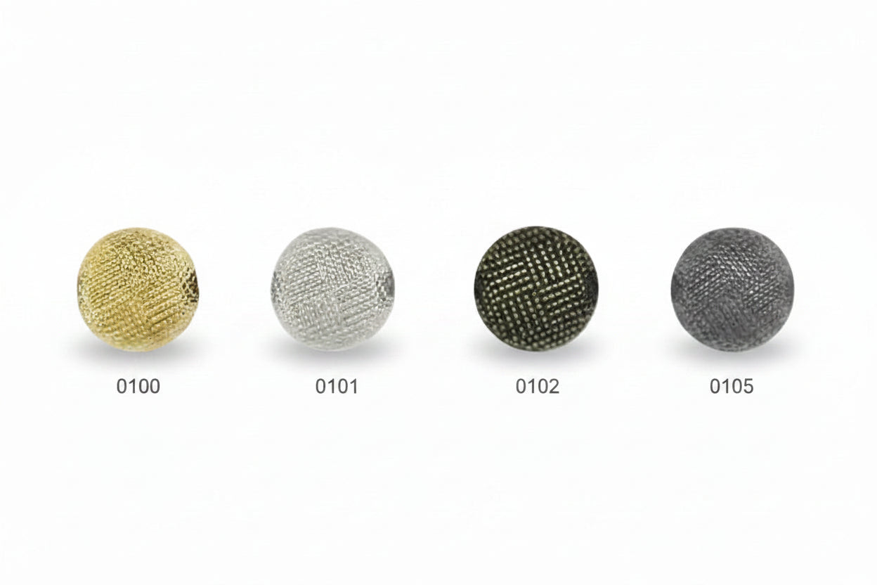 Halbkugelknopf aus Metall mit Öse | Gold, Silber, Altgold & Gun | 9mm