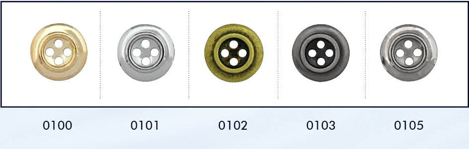 Metalen 4-gaats knoop in verschillende kleuren