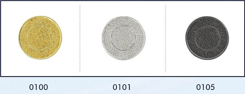 Metalen knoop met achtersteek in verschillende kleuren en maten