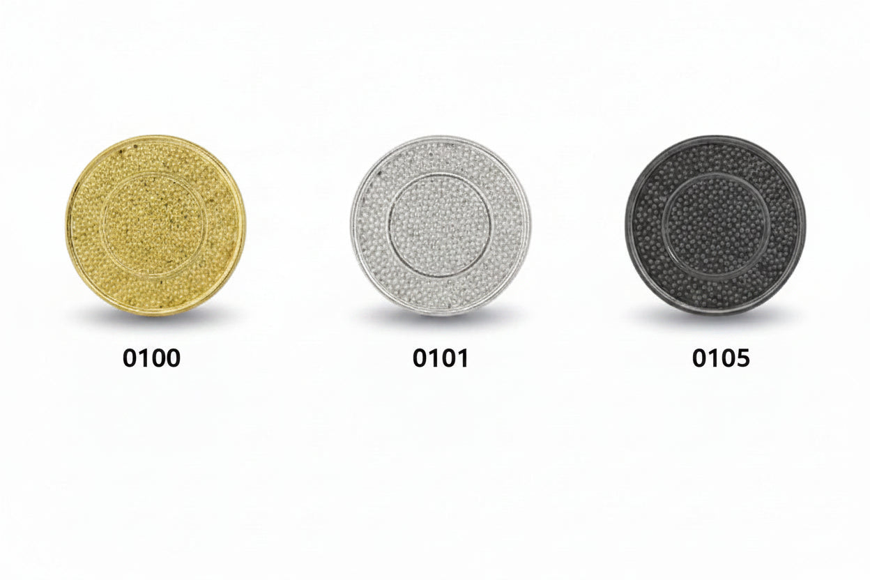 Metallknopf mit Öse | Gold, Silber & Gun | 10-25mm
