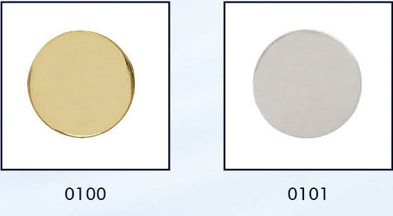 Platte metalen knoop in verschillende kleuren en maten