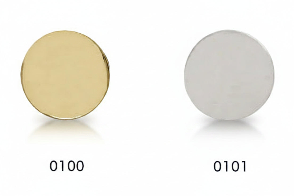 Flacher Metallknopf | Nickelfrei | Gold & Silber | 9-28mm