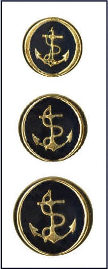 Metalen knoop met achtersteek - 15mm, 18mm & 20mm