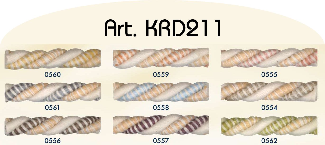 Gedraaid koord 10mm stof: Nylon, Katoen en Acryl. Verpakt per 25 meter