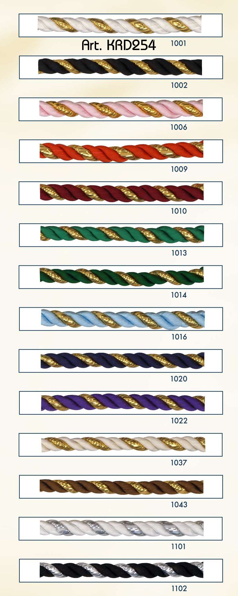 Decoratie koord met goud / Verpakt per rol van 100 meter.