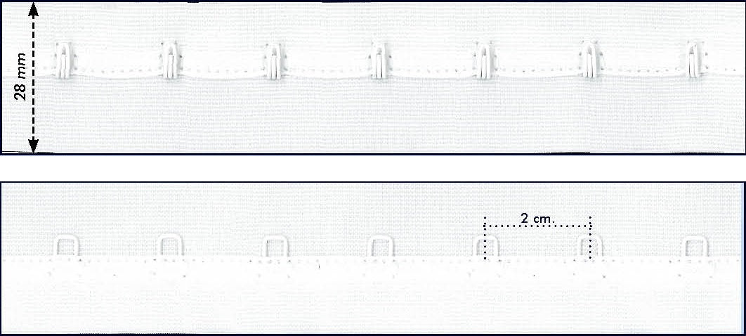 Haak & oog band 28mm - 15 meter
