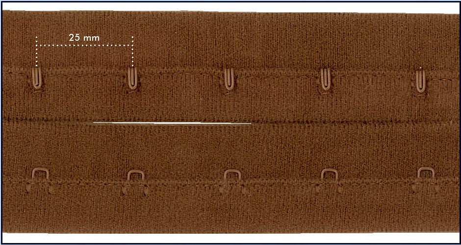 Haak & oog band suède 27mm - 10 meter