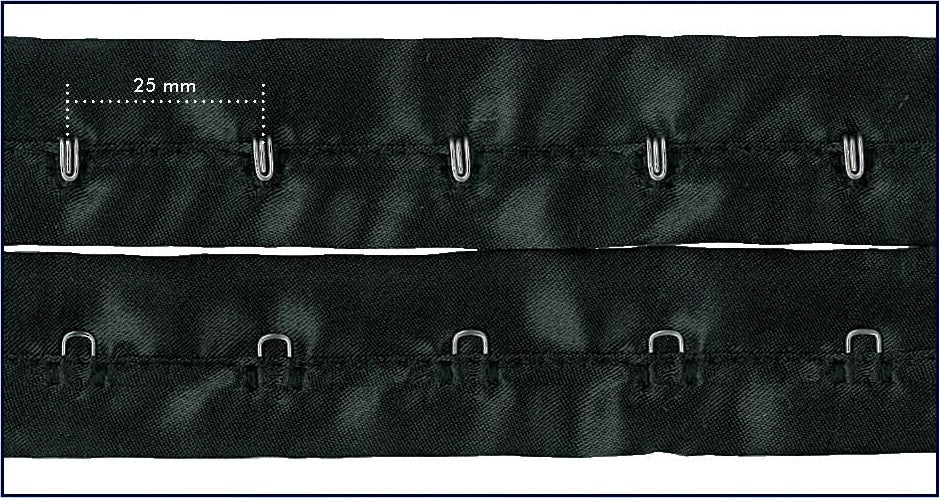 Haak & oog band satin 27mm - 10 meter