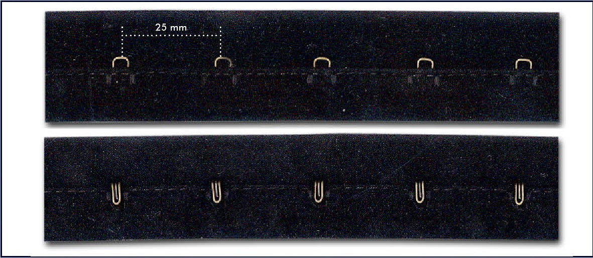 Haak & oog band suede 25mm - 20 meter