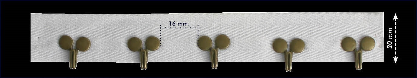 Kopie van Band met haakjes 20mm - 50 meter
