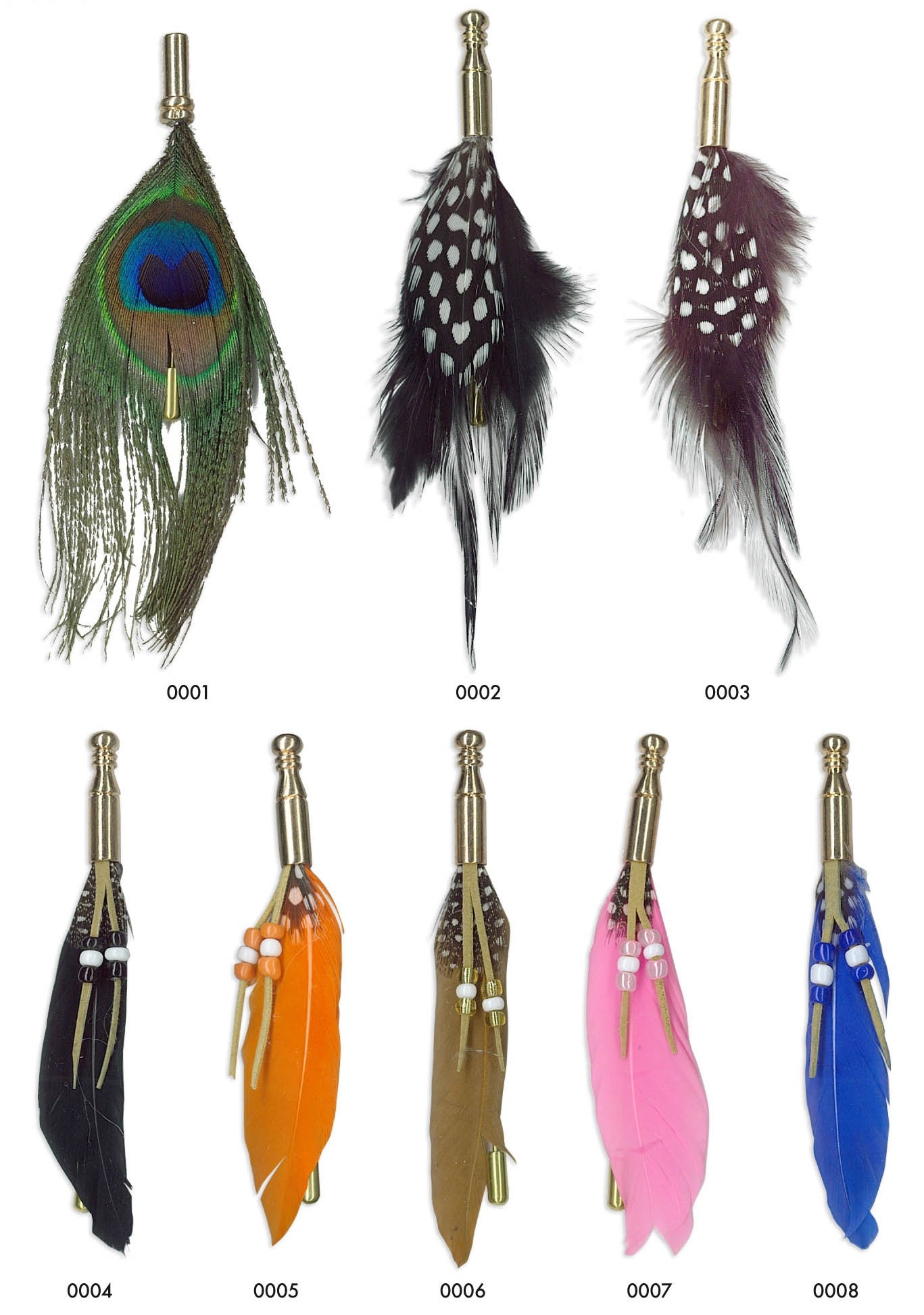 Veren pin broche 8cm - 5 stuks