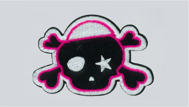 Strijkapplicatie doodshoofd