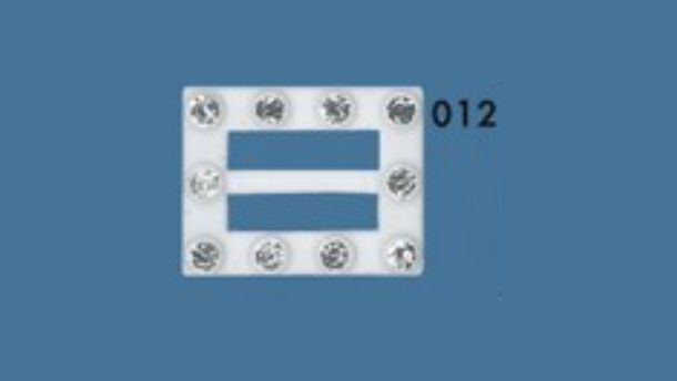 Nylon sluiting met strass 12mm - 20 stuks