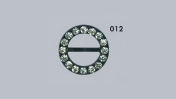 Nylon sluiting met strass 12mm - 20 stuks