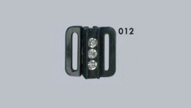 Nylon sluiting 2 delig met strass - 20 stuks
