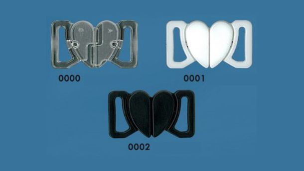 Nylon sluiting bikini 2 delig 12mm - 50 stuks