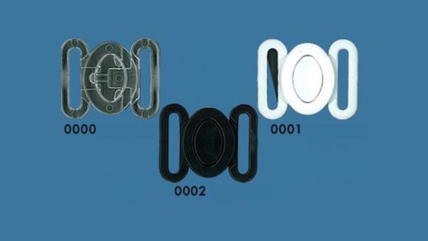 Nylon sluiting bikini 2 delig - 9mm - 50 stuks