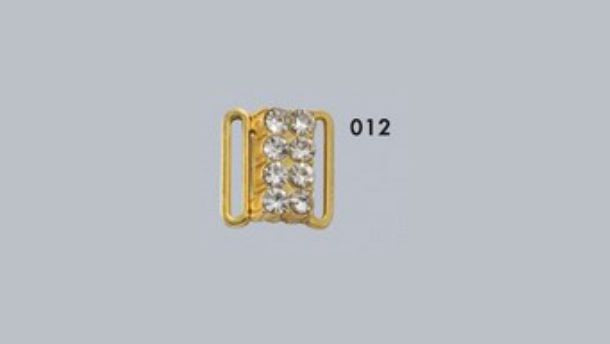 Zamak sluiting 2 delig met strass 12mm - 10 stuks