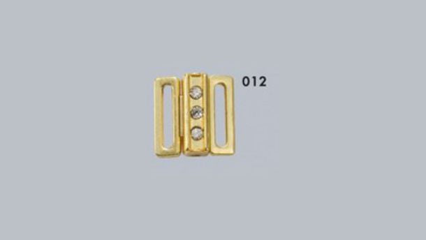Zamak sluiting 2 delig met strass 12mm - 10 stuks