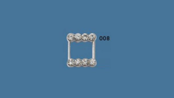 Zamak sluiting met strass 8mm - 10 stuks