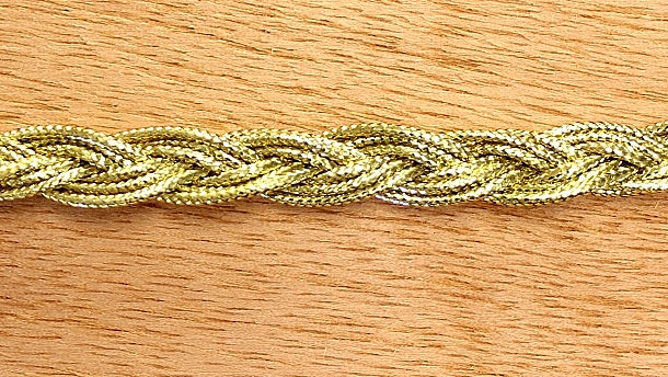 Gevlochten lurex band - 10mm