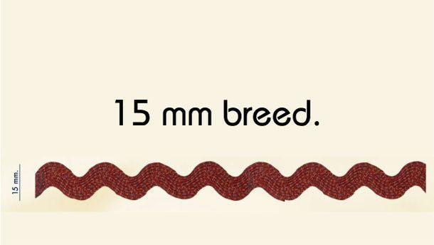 Kronkel band katoen 15mm - 50 meter rol