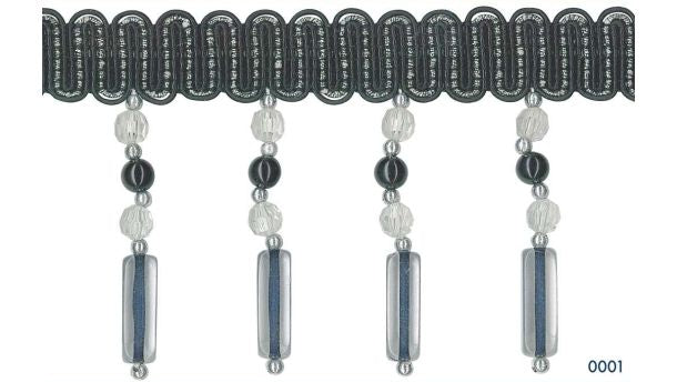 Sierband met versieringen van acryl 75mm - 10 meter rol