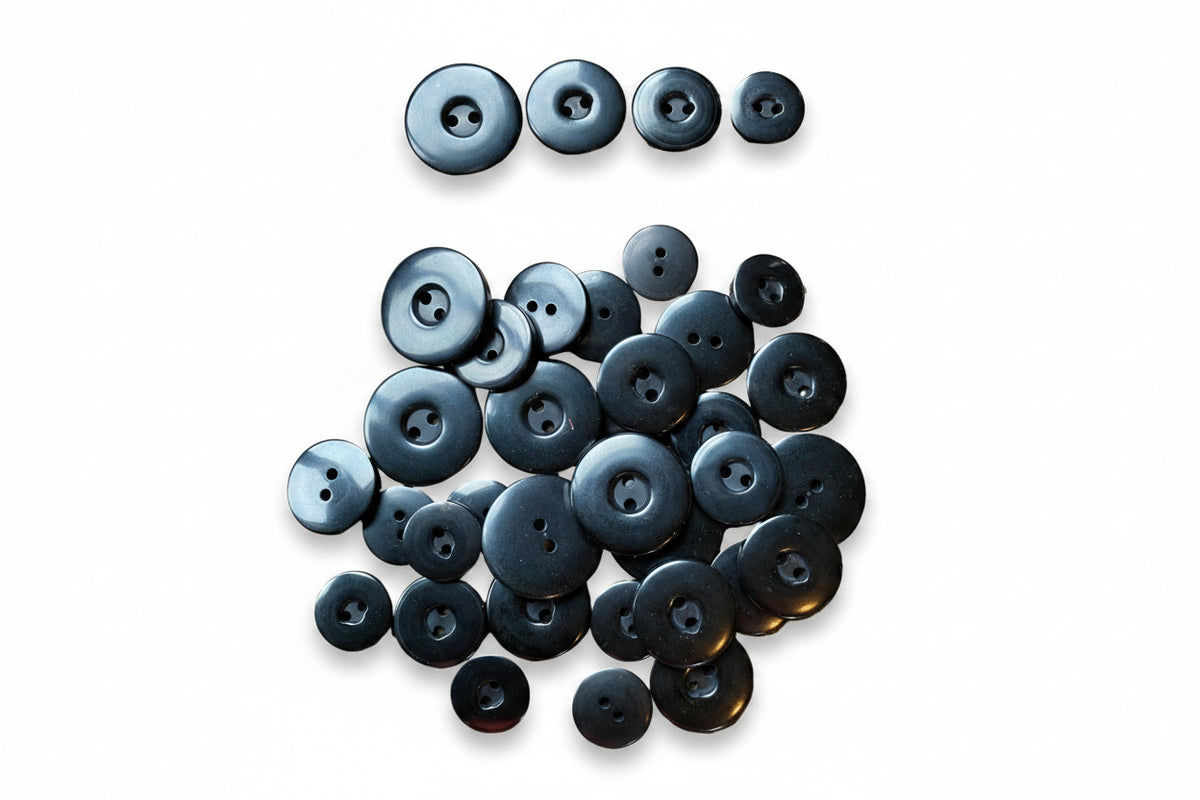 Polyester 2-gaats knoop Zwart - per 100 stuks