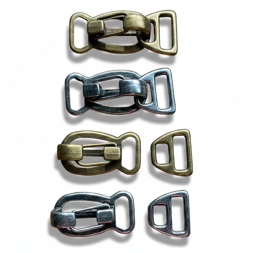2-Delige Zamac Sluiting – 15mm – Brons & Oud Nikkel – Per 50 stuks
