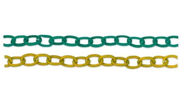Aluminium gespoten ketting 10mm - 10 meter rol