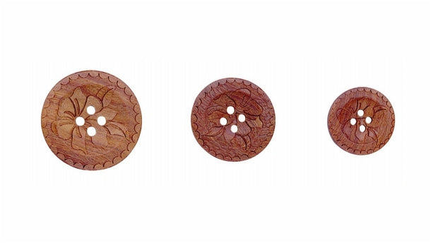 Houten knoop 4 gaats - 20mm/26mm/30mm