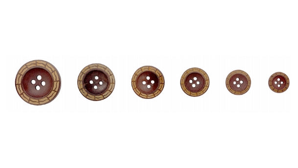 4 gaats houten knoop - verschillende maten