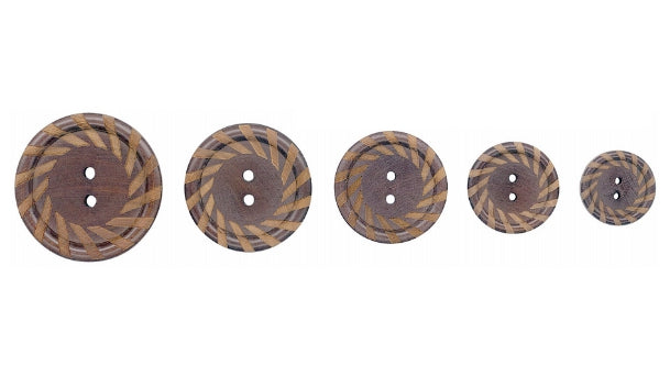 2 gaats houten knoop - verschillende maten