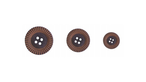 4 gaats houten knoop - 15mm/20mm/26mm