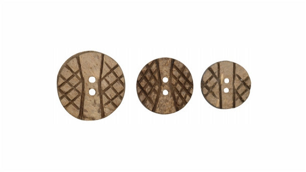 2 gaats kokosknoop - 20mm/23mm/28mm - 48 stuks