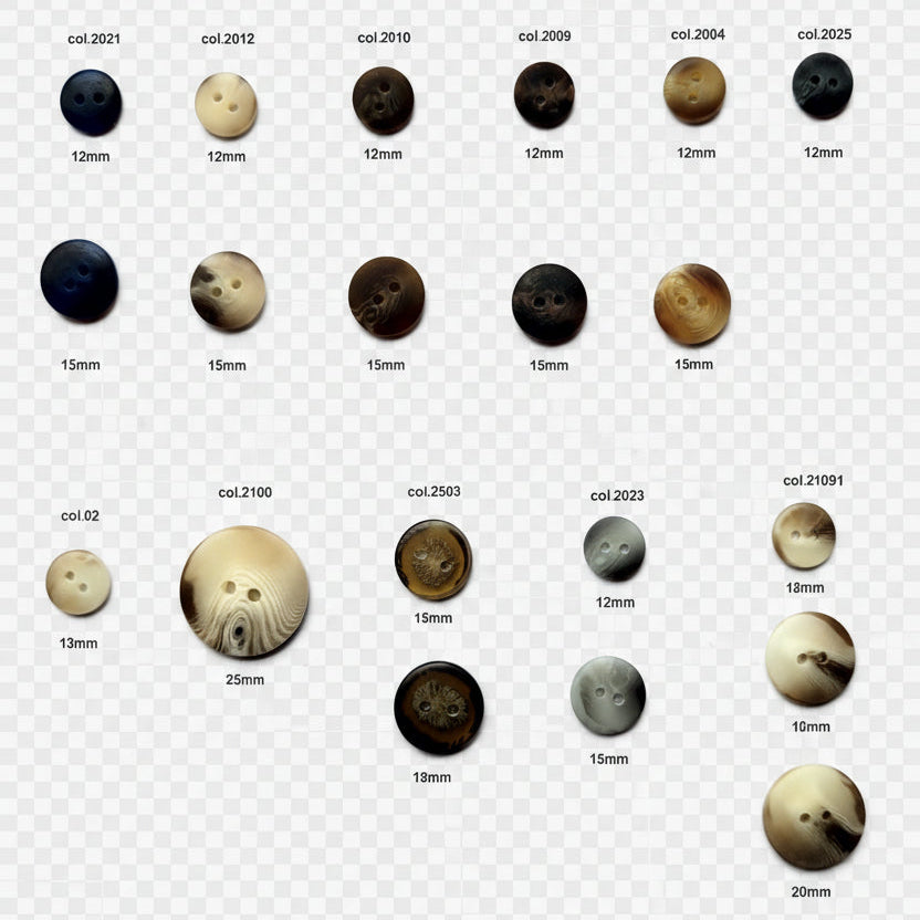 Polyester knoop 2-gaats - Div. kleuren en maten - per 100 stuks