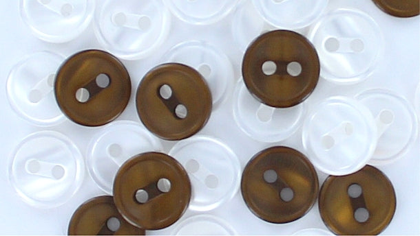 Polyester 2 gaats blouseknoop - 9mm/10mm/11mm