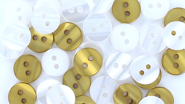 Polyester 2 gaats blouseknoop - 9mm/10mm/11mm