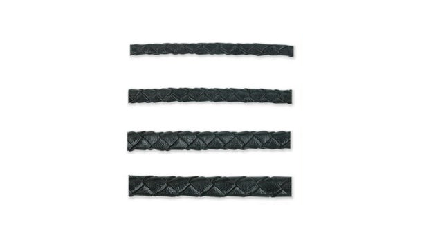 Gevlochten lerenkoord - 3mm - 5 meter rol