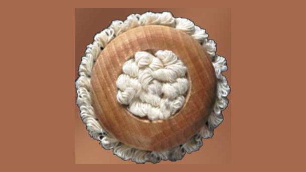 Knoop gemaakt van hout, linnen en katoen 5,5cm - 12 stuks