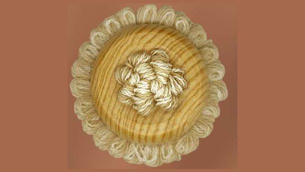 Knoop van katoen en linnnen - Ø 5.5cm