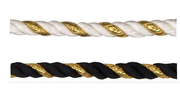 Decoratie koord met goud / Verpakt per rol van 100 meter.