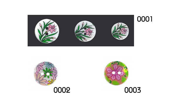 2 gaats schelpknoop - 12mm/15mm/18mm - 40 stuks
