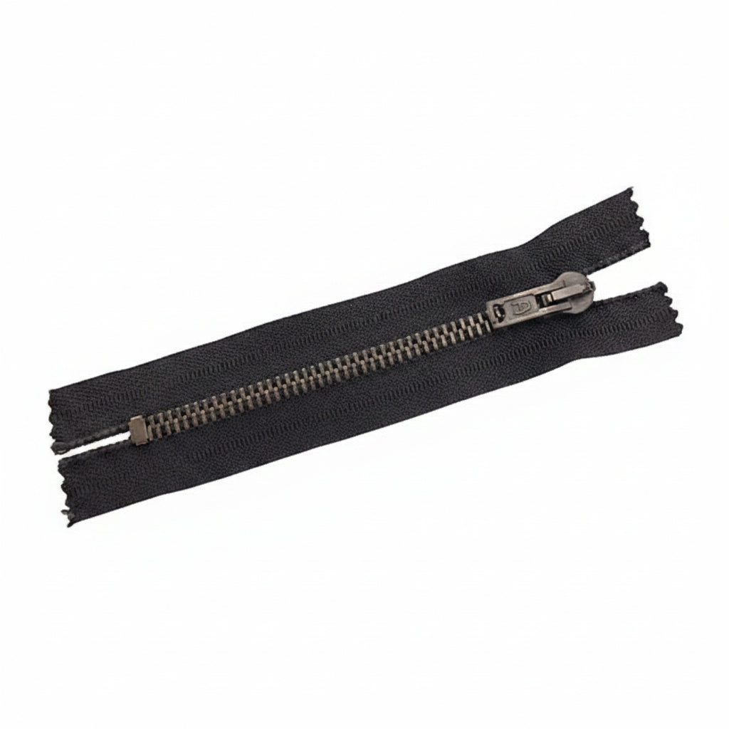 Metallreißverschluss Gunmetal – 12 cm bis 80 cm
