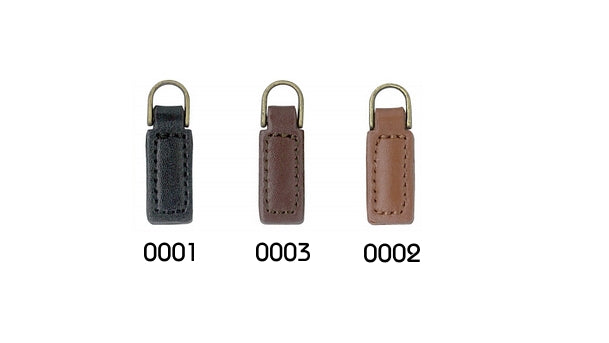Leren ritsentrekker - 30mm - 10 stuks