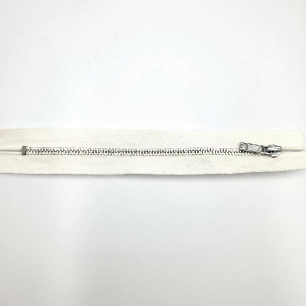 Katoenen rits met aluminium tanden – ondeelbaar (10–22 cm)