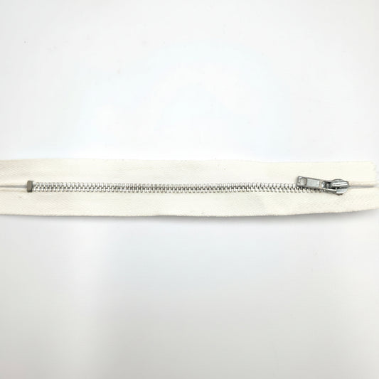 Katoenen rits met aluminium tanden – ondeelbaar (10–22 cm)